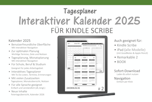 Kalender 2027 f&uuml;r Kindle Scribe | Tagesplaner | Interaktiver Planer | Auch f&uuml;r Remarkable, iPad Boox | Jahresplaner | Calendar